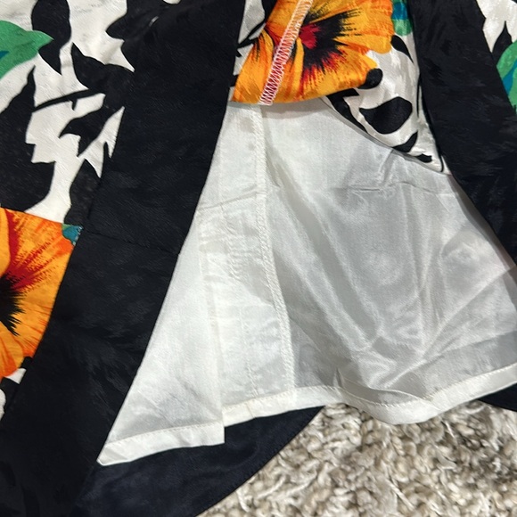 Wow!!! AJ Bari dress vintage floral 100% silk 6 80s prom - Picture 9 of 10